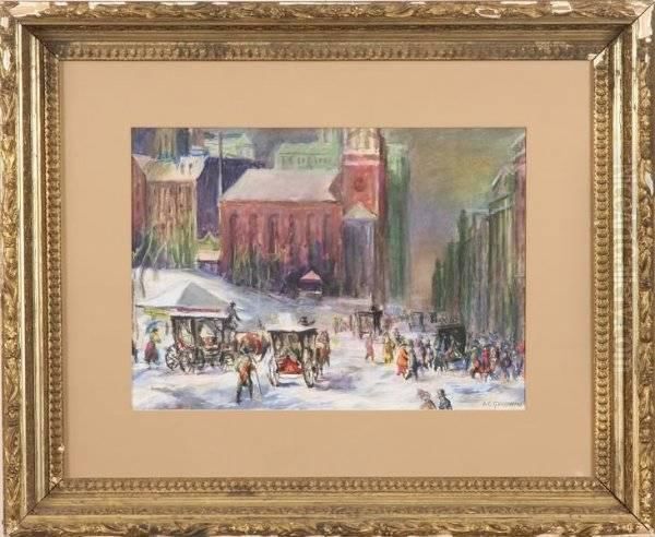 Park Street Church (boston) Oil Painting by Arthur C. Goodwin