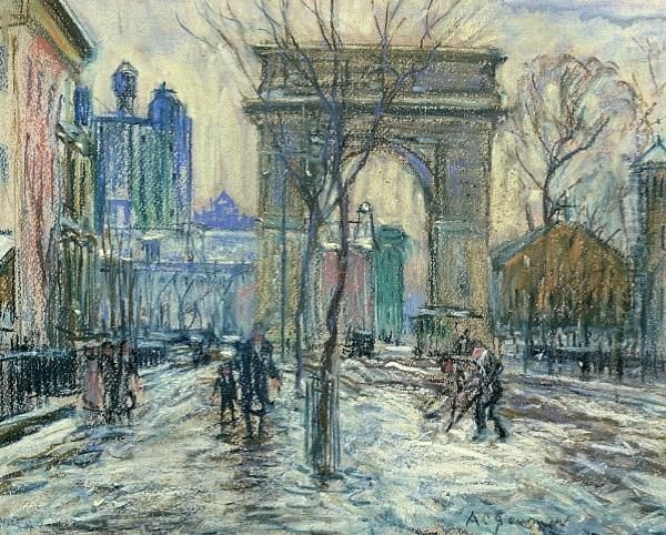 Fifth Avenue Oil Painting by Arthur C. Goodwin