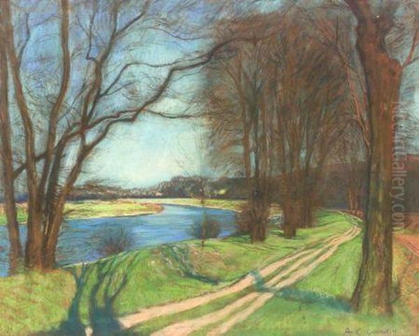 Upper Charles River Oil Painting by Arthur C. Goodwin