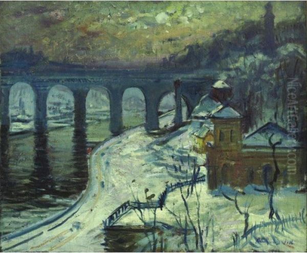 High Bridge, New York Oil Painting by Arthur C. Goodwin