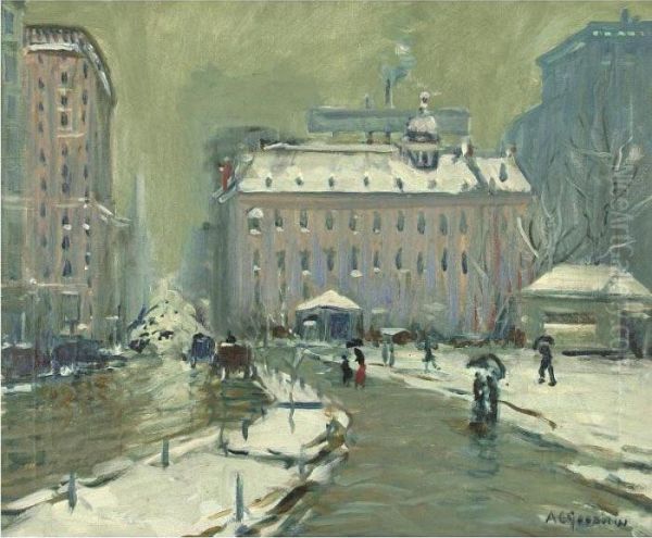 Old Pelham, Boston Oil Painting by Arthur C. Goodwin