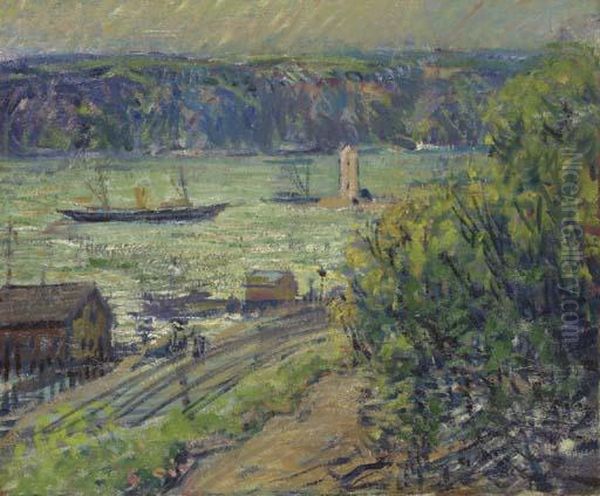 The Palisades From Riverdale Oil Painting by Arthur C. Goodwin