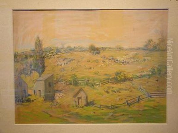 Farm Field Oil Painting by Arthur C. Goodwin