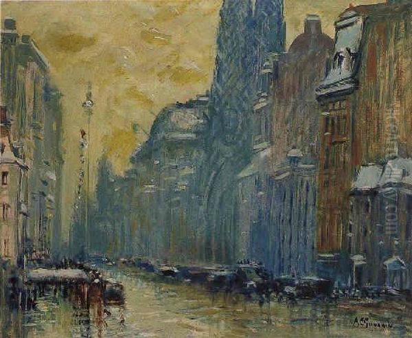 Fifth Avenue Oil Painting by Arthur C. Goodwin