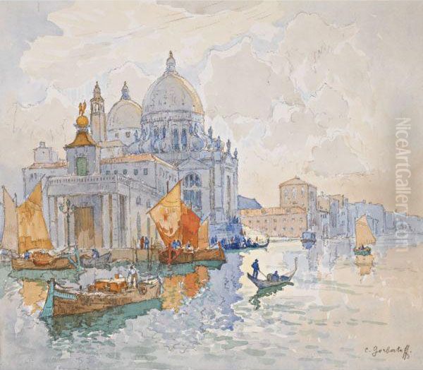 Santa Maria Della Salute, Venice Oil Painting by Konstantin Ivanovich Gorbatov