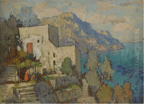 Capri Oil Painting by Konstantin Ivanovich Gorbatov