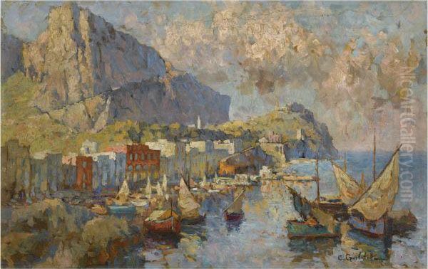 View Of Capri Oil Painting by Konstantin Ivanovich Gorbatov