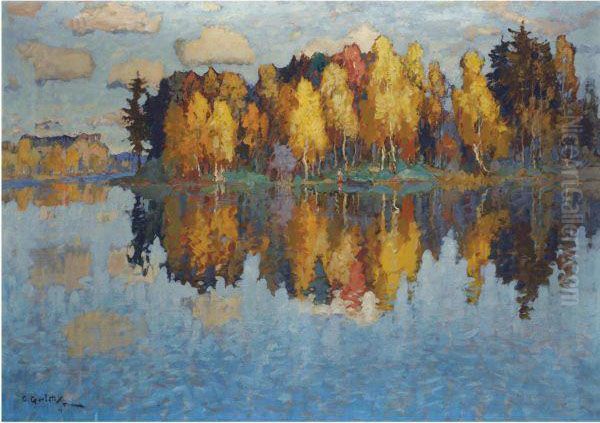 Autumn Day Oil Painting by Konstantin Ivanovich Gorbatov