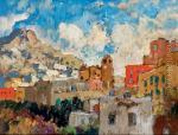 View Of Capri Oil Painting by Konstantin Ivanovich Gorbatov