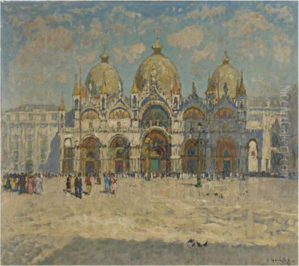 San Marco, Venice Oil Painting by Konstantin Ivanovich Gorbatov