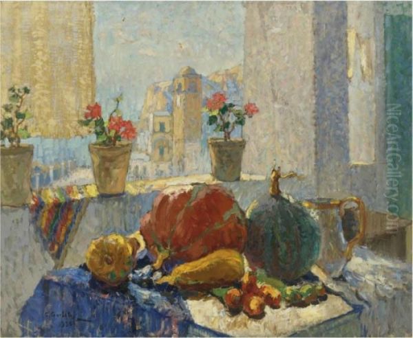 Still Life By A Window, Capri Oil Painting by Konstantin Ivanovich Gorbatov