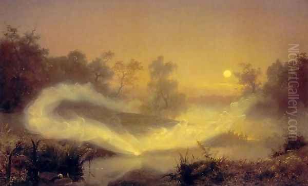 Dancing Fairies, 1866 Oil Painting by Johan August Malmstrom