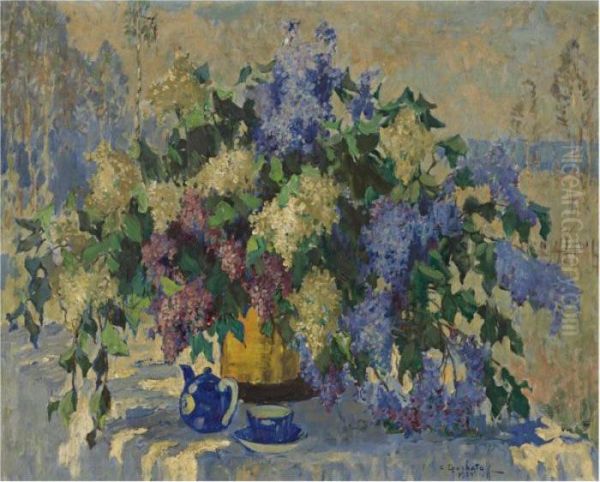 Lilacs Oil Painting by Konstantin Ivanovich Gorbatov