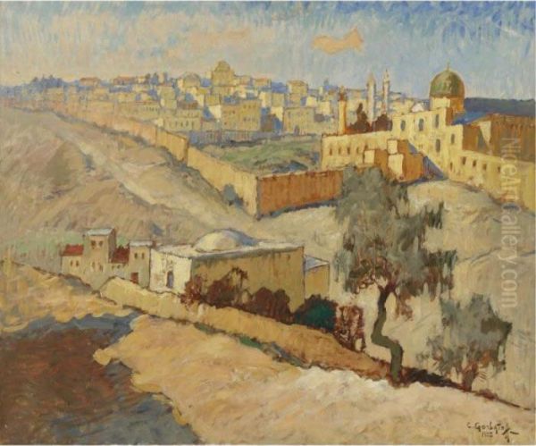 Jerusalem Oil Painting by Konstantin Ivanovich Gorbatov