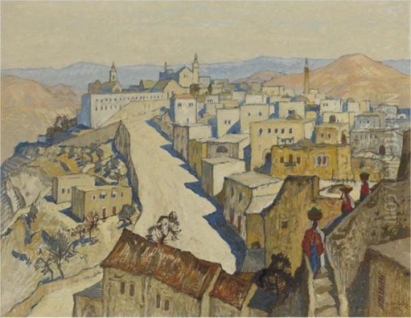 Bethlehem Oil Painting by Konstantin Ivanovich Gorbatov