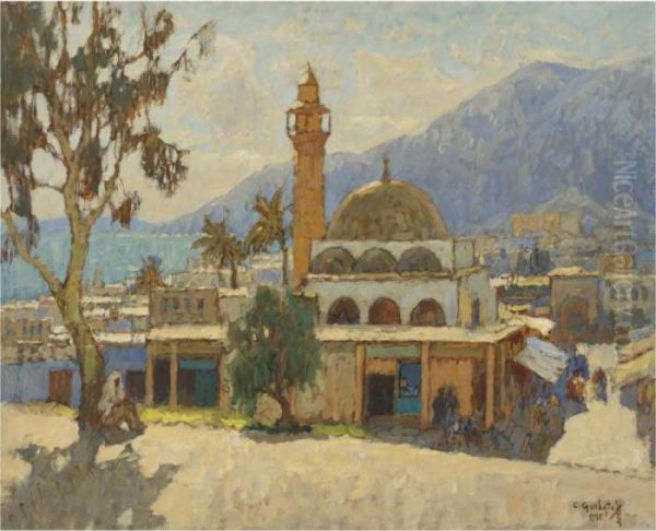 Tiberias, Lake Genisaret Oil Painting by Konstantin Ivanovich Gorbatov