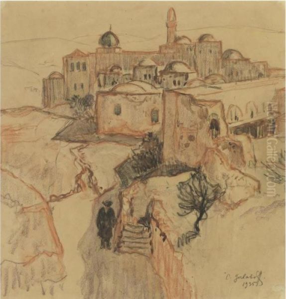 Tiberias (sketch) Oil Painting by Konstantin Ivanovich Gorbatov