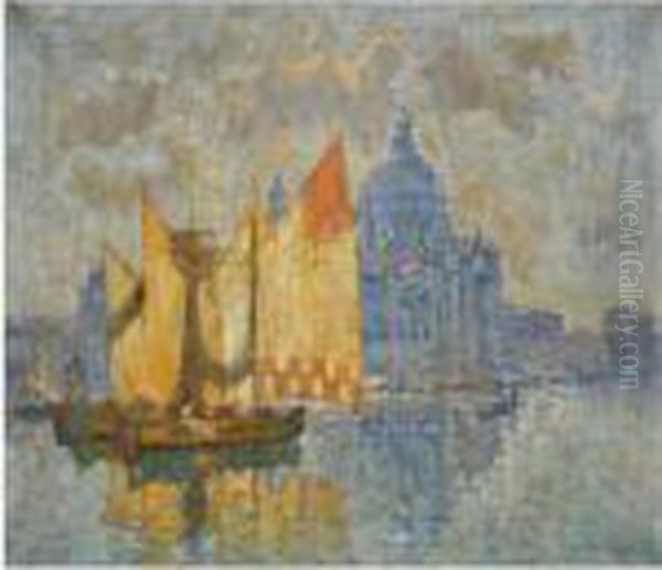 Santa Maria Della Salute, Venice Oil Painting by Konstantin Ivanovich Gorbatov