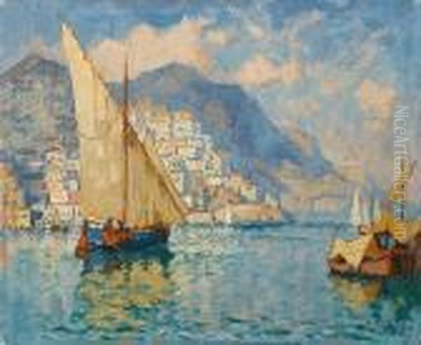 Amalfi Oil Painting by Konstantin Ivanovich Gorbatov