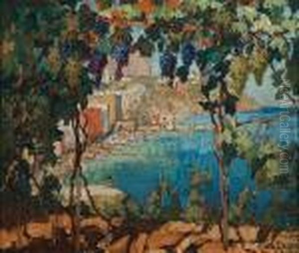 Capri - Marina Grande Con Lava Oil Painting by Konstantin Ivanovich Gorbatov