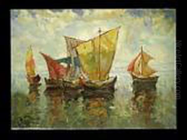 Fischerboote Oil Painting by Konstantin Ivanovich Gorbatov