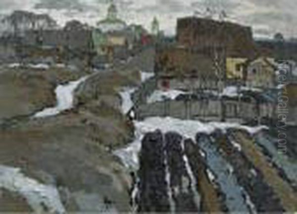 View Of Novgorod Oil Painting by Konstantin Ivanovich Gorbatov