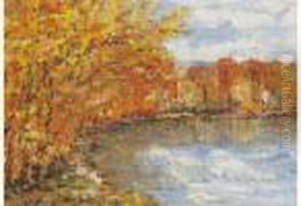 Autumn Lake Oil Painting by Konstantin Ivanovich Gorbatov