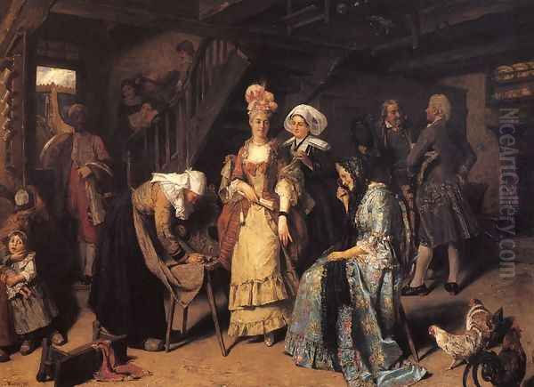 Visit of the Marquese Oil Painting by Henry Mosler