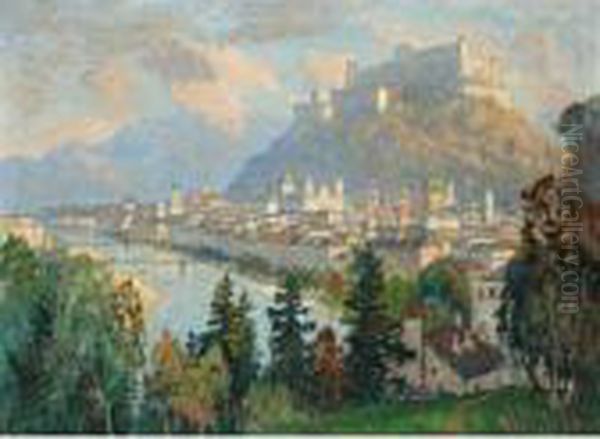 Salzburg Oil Painting by Konstantin Ivanovich Gorbatov