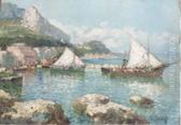 View Of Capri Oil Painting by Konstantin Ivanovich Gorbatov