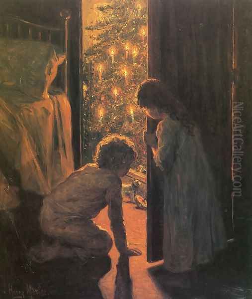 Christmas Morning Oil Painting by Henry Mosler