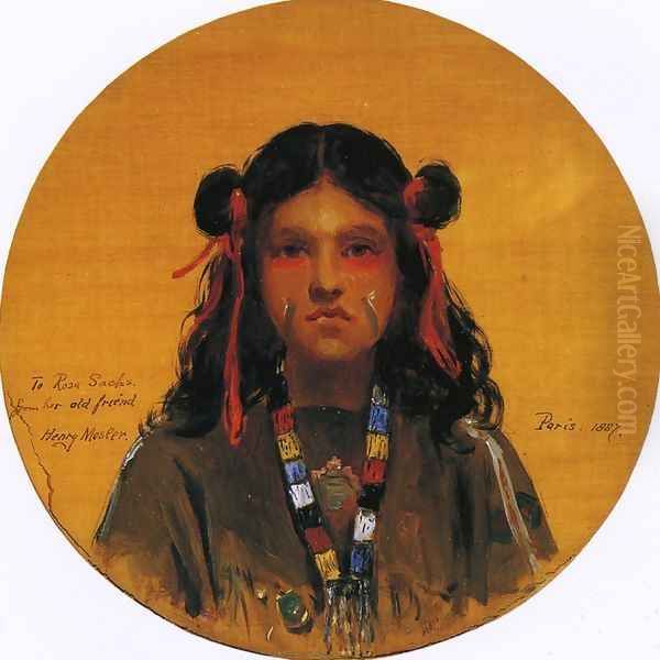 Young Indian Woman Oil Painting by Henry Mosler