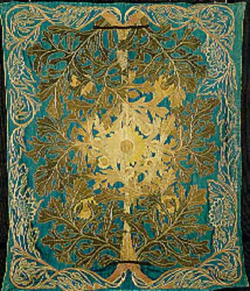 Marigold Coverlet Oil Painting by William Morris