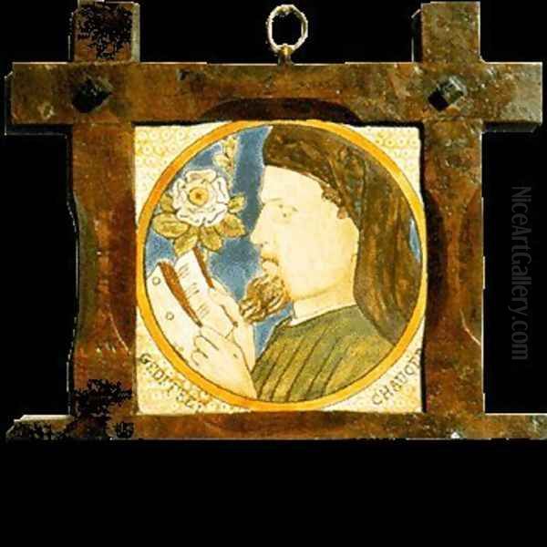 Chaucer Oil Painting by William Morris