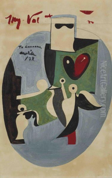 Valentine, With Garden In Sochi Motif Oil Painting by Arshile Gorky