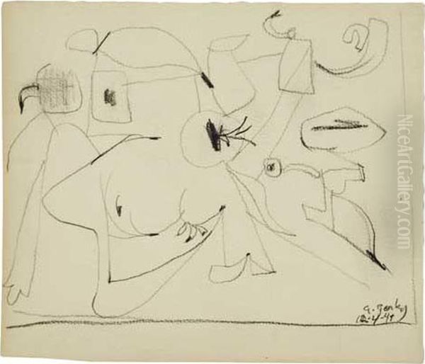 Composition Oil Painting by Arshile Gorky