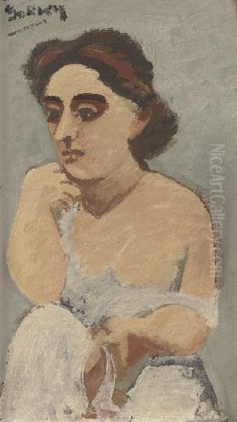 Portrait Of A Woman (the Artist's Wife) Oil Painting by Arshile Gorky