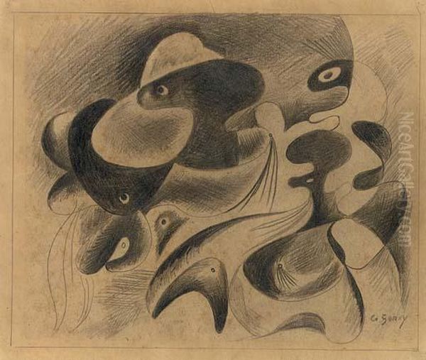 Untitled Oil Painting by Arshile Gorky