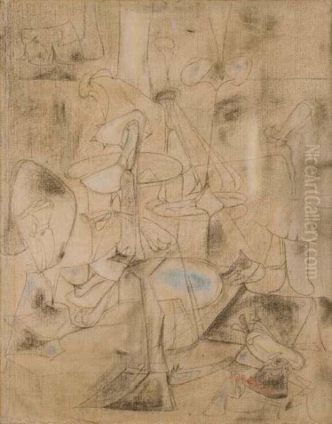 Study For The Betrothal Oil Painting by Arshile Gorky