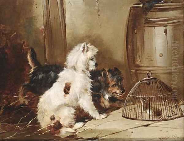 Terriers ratting Oil Painting by William Morris