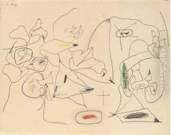 Sans Titre, Ca 1944 Oil Painting by Arshile Gorky