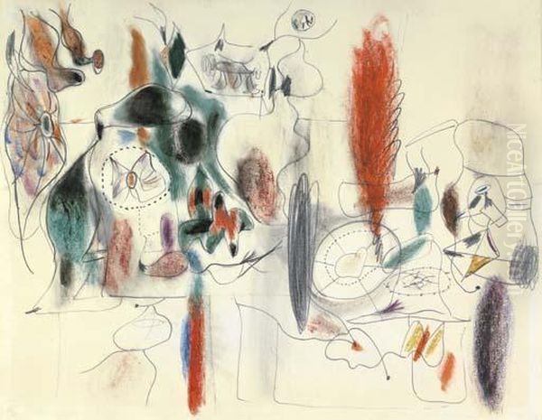 Composition Ii Oil Painting by Arshile Gorky