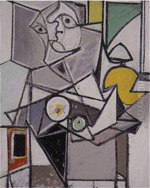 Composition With Head Oil Painting by Arshile Gorky