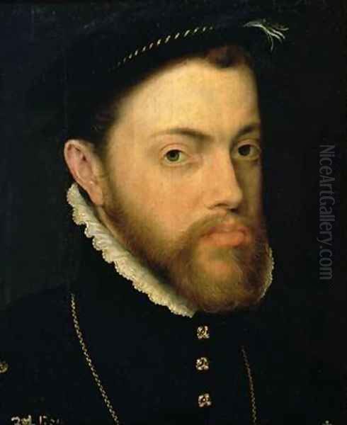 Portrait of Philip II of Spain 1527-98 Oil Painting by Anthonis Mor Van Dashorst