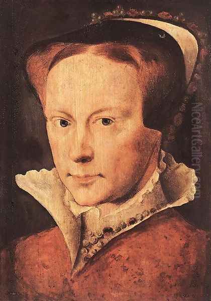 Portrait of Mary, Queen of England c. 1554 Oil Painting by Anthonis Mor Van Dashorst