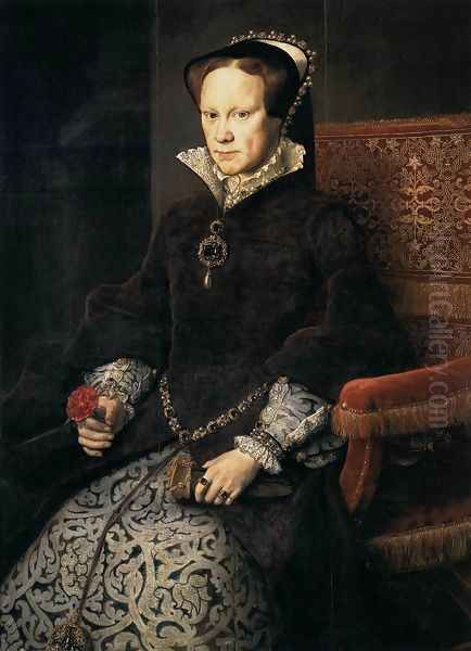 Queen Mary Tudor of England 1554 Oil Painting by Anthonis Mor Van Dashorst