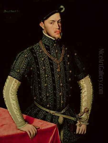 King Philip II of Spain 1549-55 Oil Painting by Anthonis Mor Van Dashorst