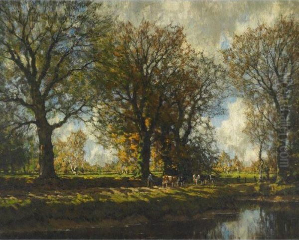 Sunlight And Shade Oil Painting by Arnold Marc Gorter