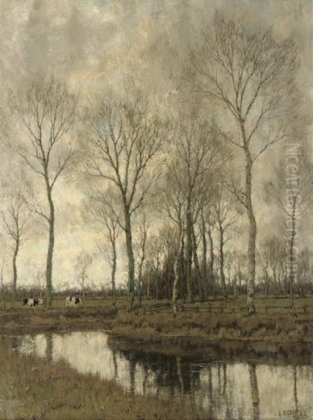 Along The Vordense Beek Oil Painting by Arnold Marc Gorter