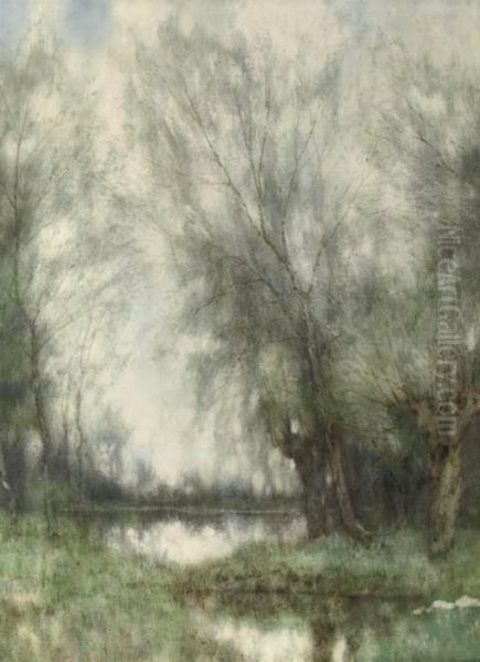 The Vordense Beek In Spring Oil Painting by Arnold Marc Gorter